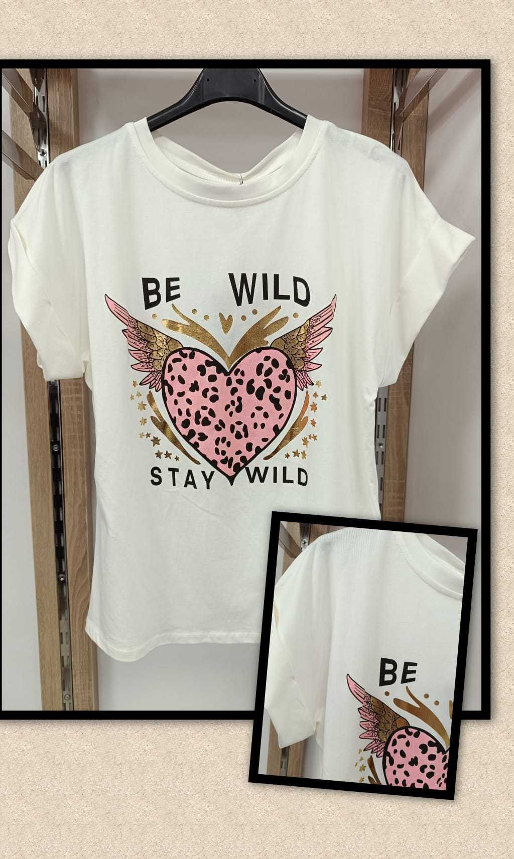 CAMISETA CORAZON LEOPARDO M/CORTA