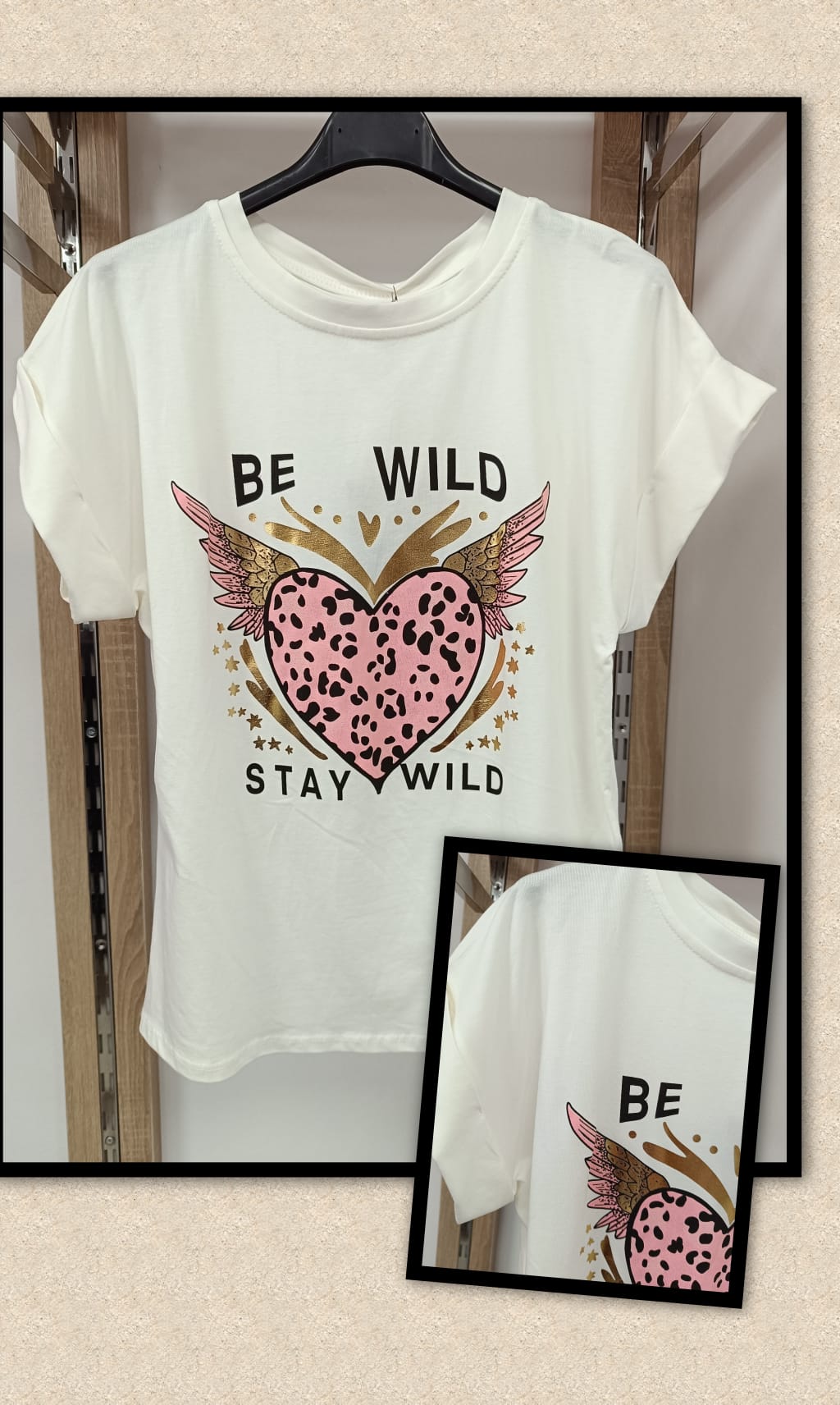 CAMISETA CORAZON LEOPARDO M/CORTA