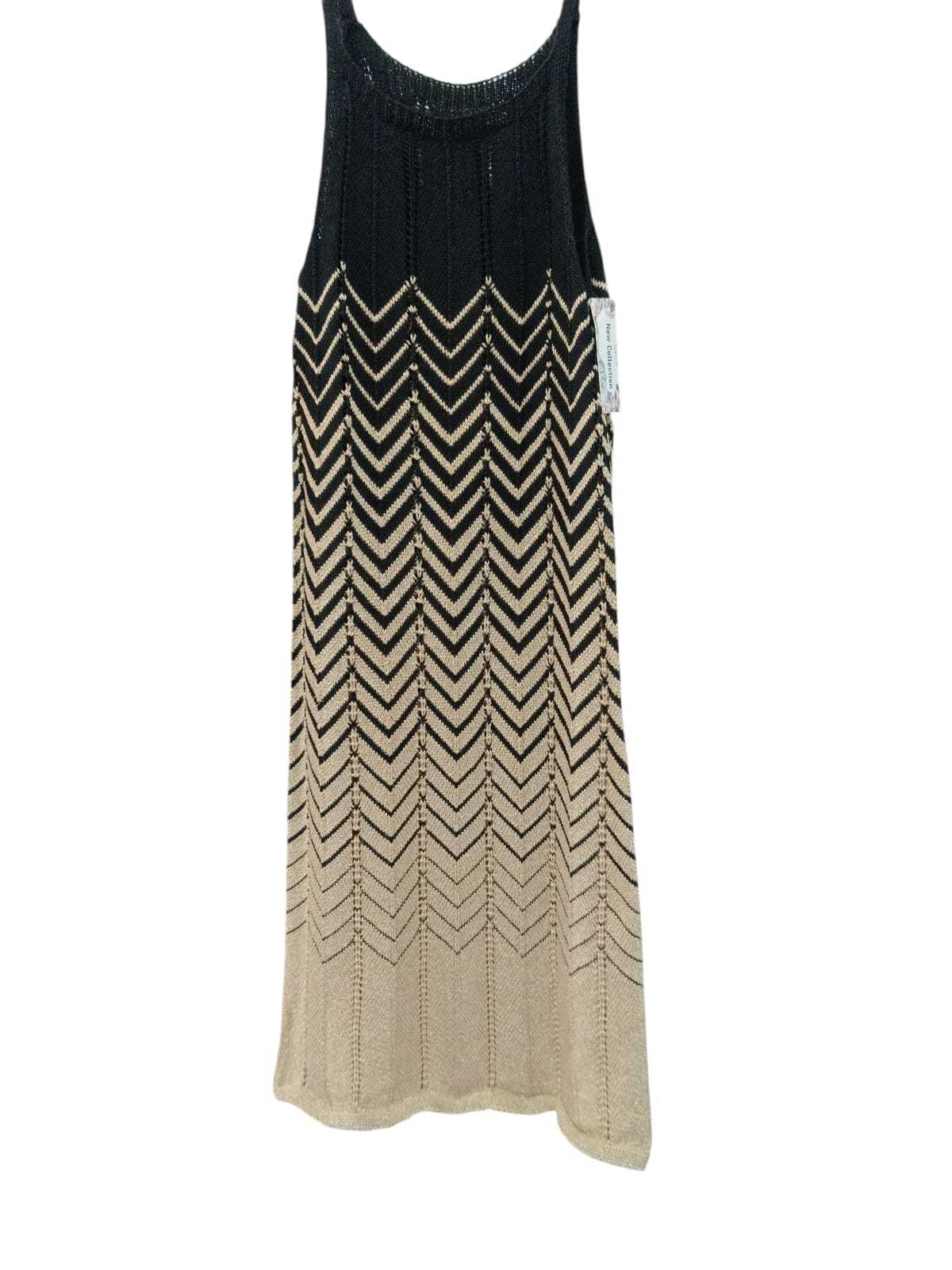 VESTIDO HILO ORO Y NEGRO