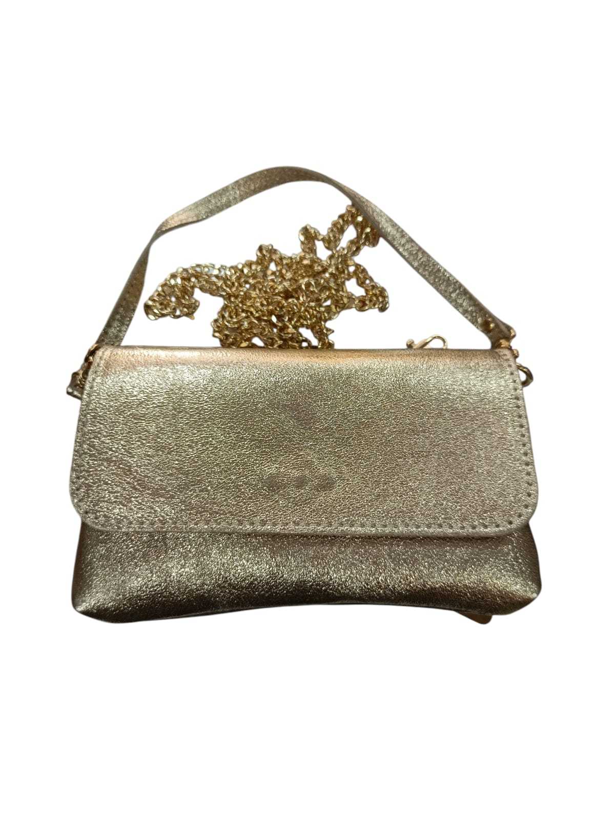 BOLSO MINI PIEL ORO 17*14CM