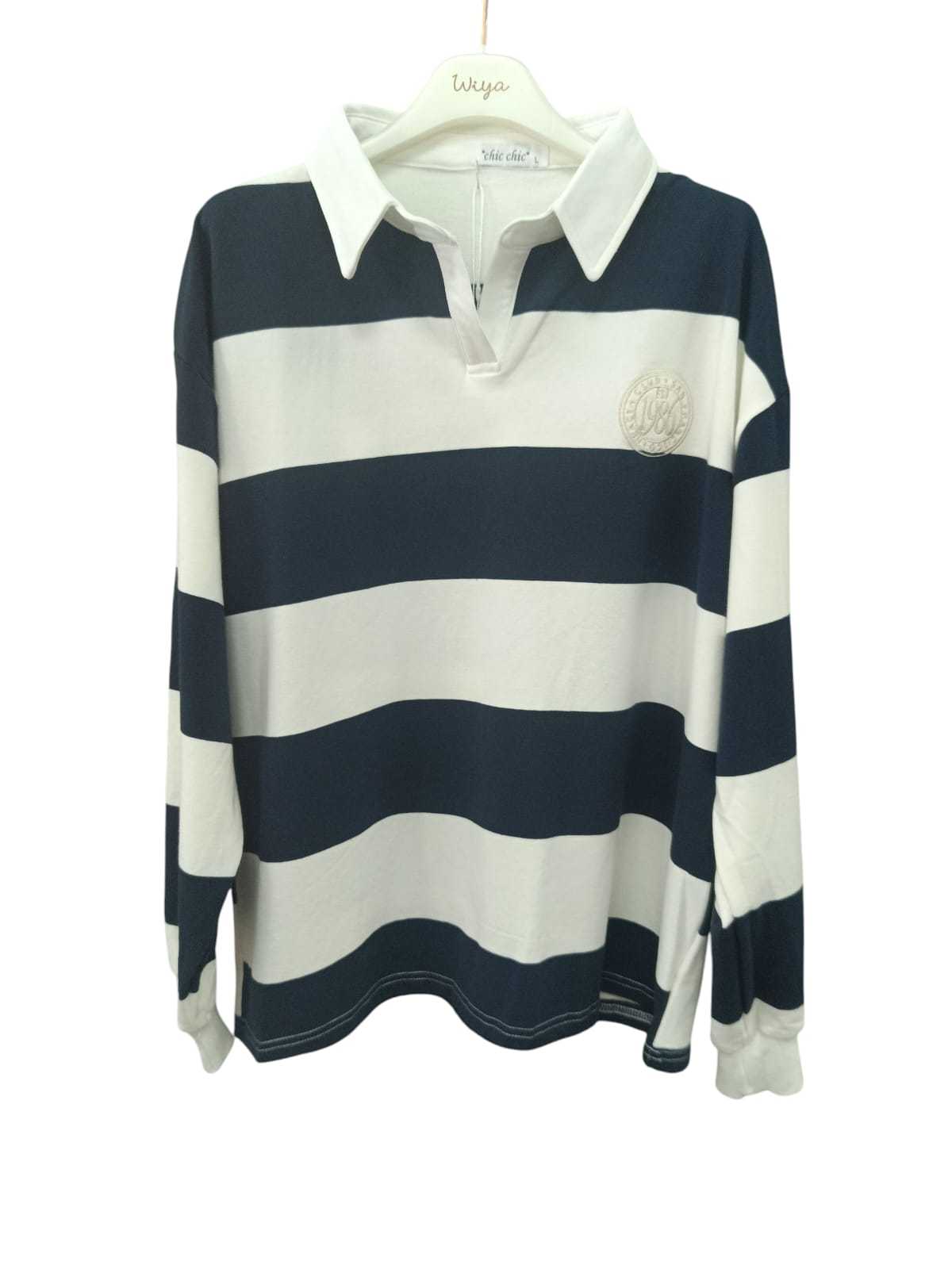 POLO RAYAS MARINO 