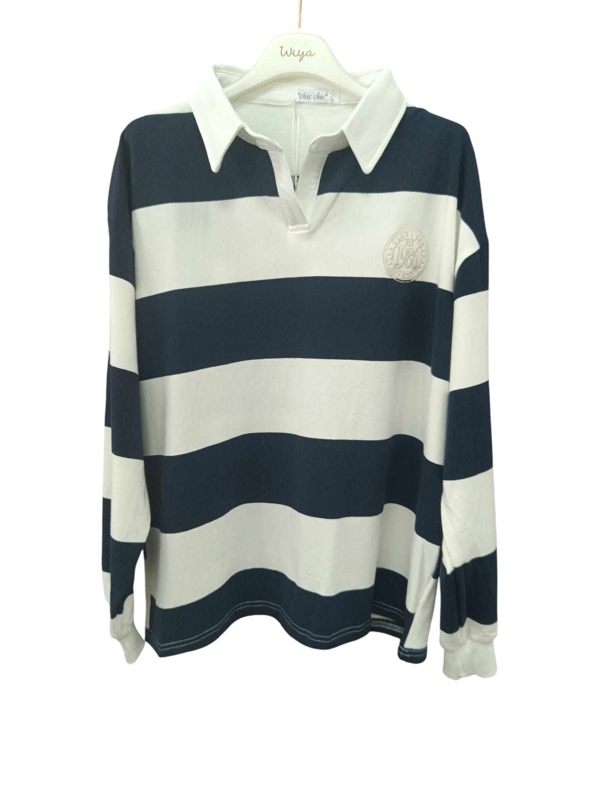 POLO RAYAS MARINO 