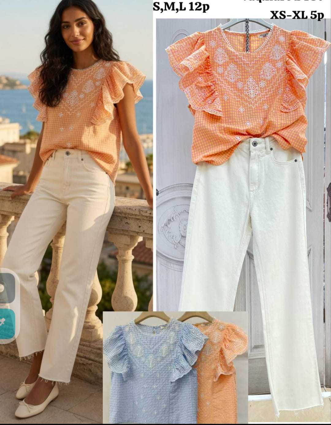 BLUSA  ALBA   CUADRITOS 