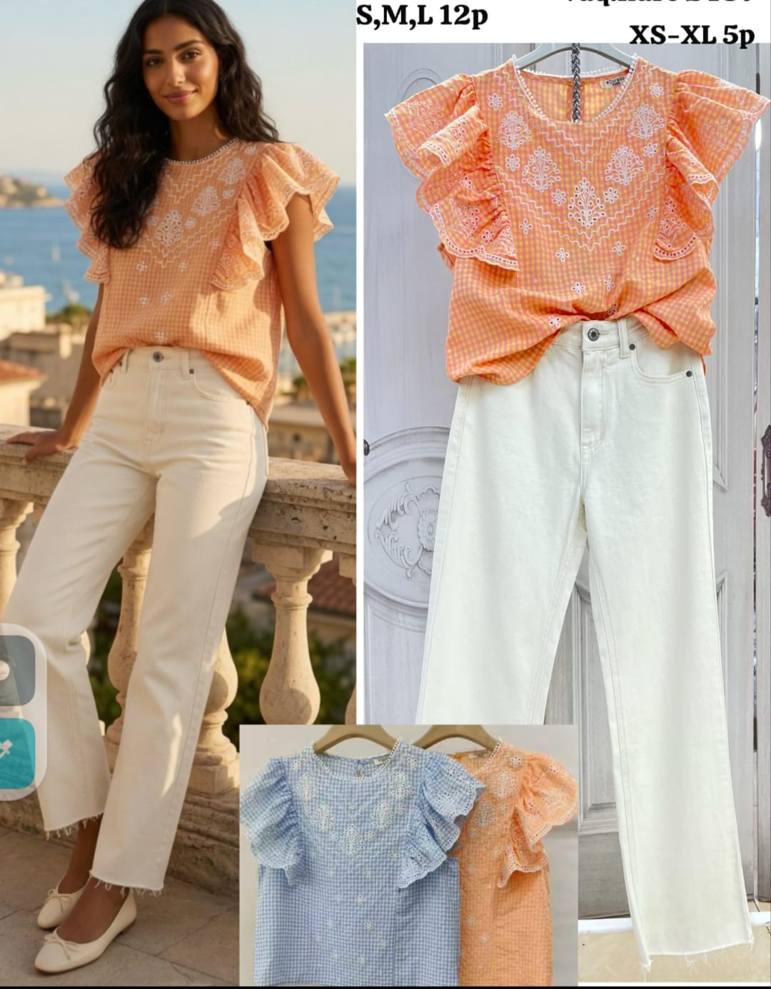 BLUSA  ALBA   CUADRITOS 