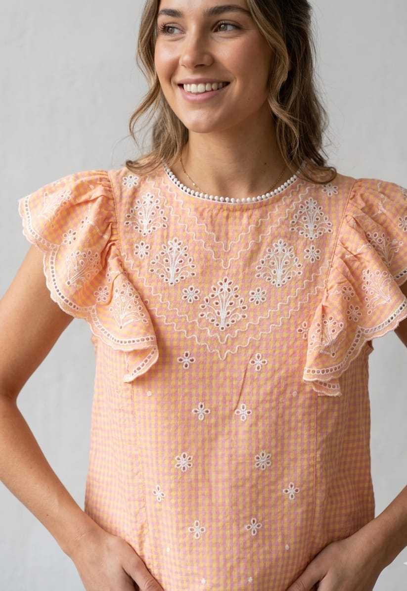 BLUSA  ALBA   CUADRITOS 